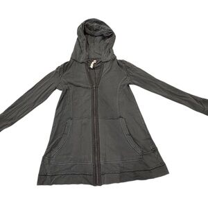 WE THE FREE - FREE PEOPLE Women's Gray Hooded Zip Up Sweater/Tunic